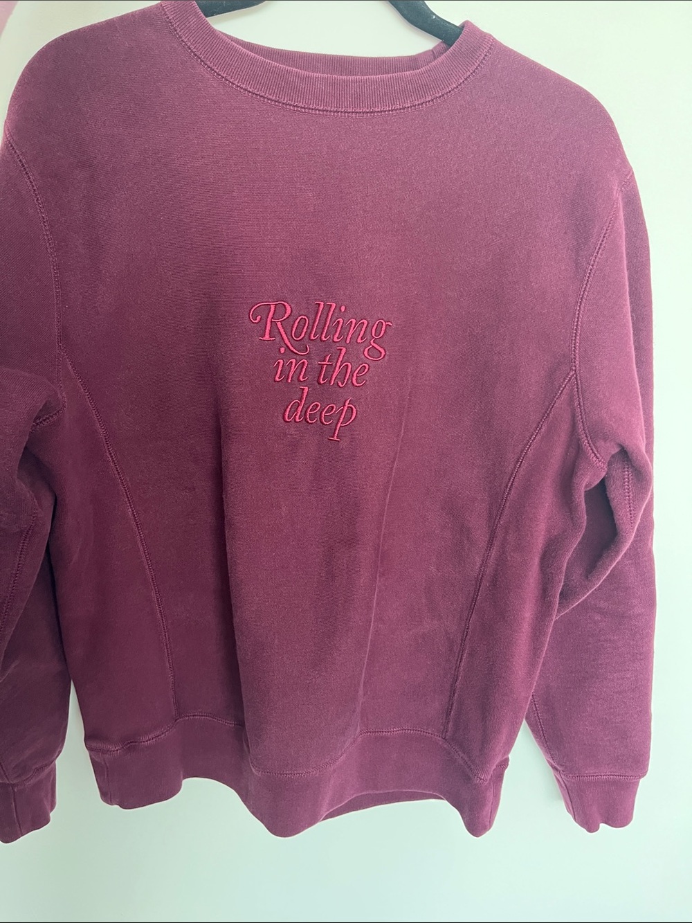 Embroidered Crew Neck Sweatshirt